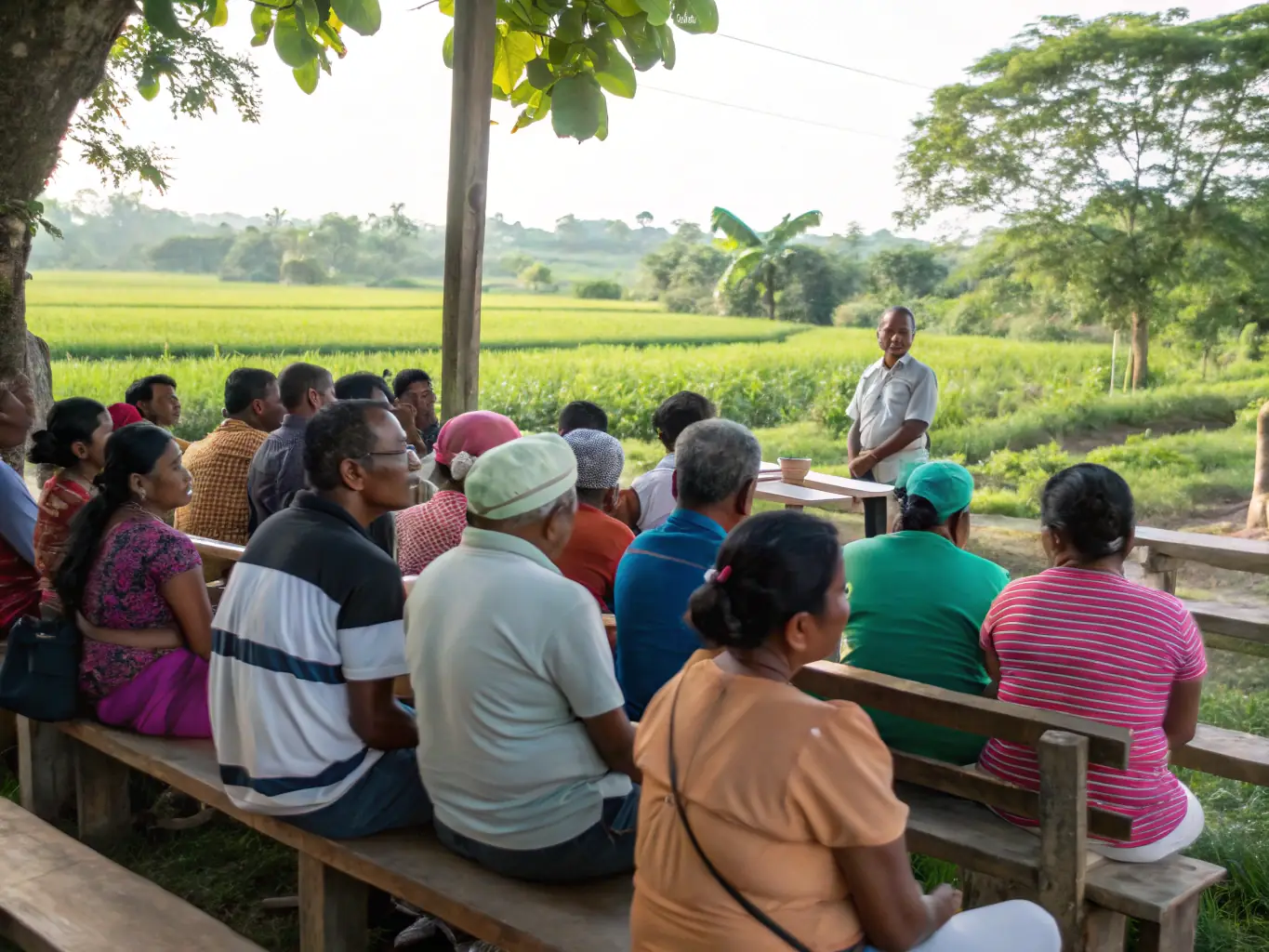 A photograph of community members participating in a wildlife conservation workshop, highlighting the organization's commitment to education and community involvement.