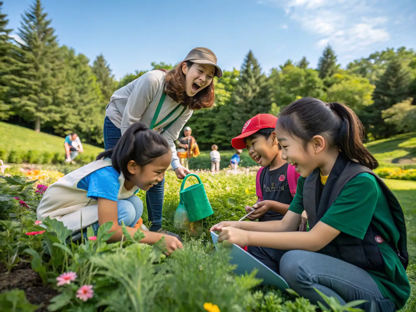 A photograph showing a group of children participating in a wildlife education workshop organized by SOCIETE COMMUNALE DES CHASSEURS DE COLLONGES, learning about local species and conservation efforts.